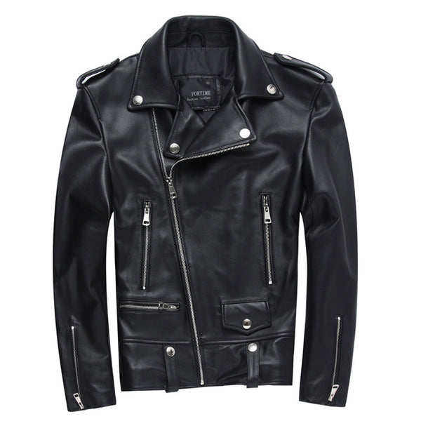 Factory 2017 New Men Motorcycle Leather Jacket 100% Genuine Sheepskin ...
