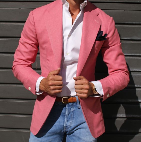 Latest Coat Pant Designs Hot Pink Blazer Casual Men Suit Fashion Jacke ...