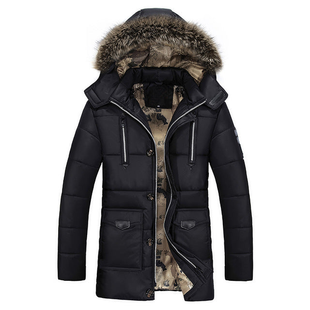 Parkas Men Brand Clothing Fashion Winter Jacket Men Thermal Hooded Thi ...