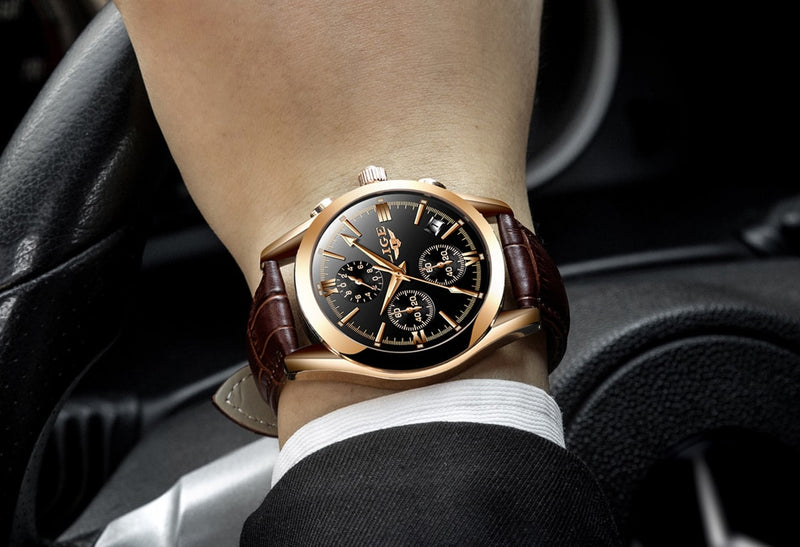 New Watch Men's Luxury Brand LIGE Men's Sport Chronograph Watch Waterp ...