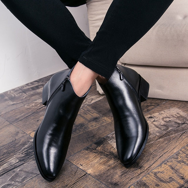 mens black chelsea boots with zip