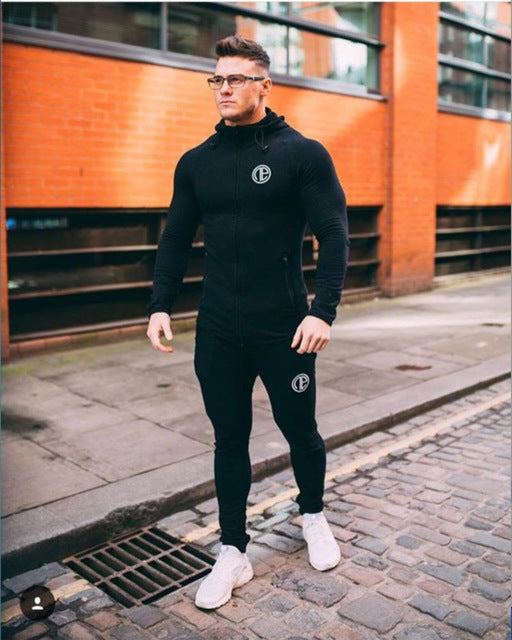 2018 New Sport Suit Men Bodybuilding Jacket Pants Sports Suits Basketb ...