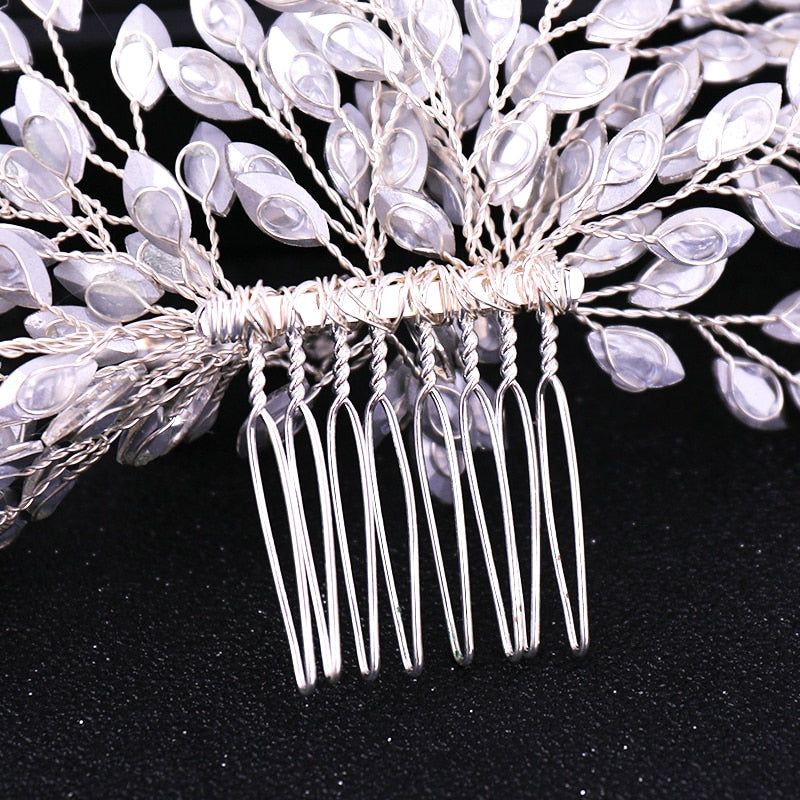 Double Rhinestone Hair Comb Bridal Headband Wedding Hair