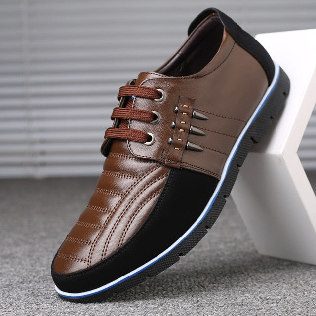 QWEDF Men genuine leather shoes High Quality Elastic band Fashion desi ...