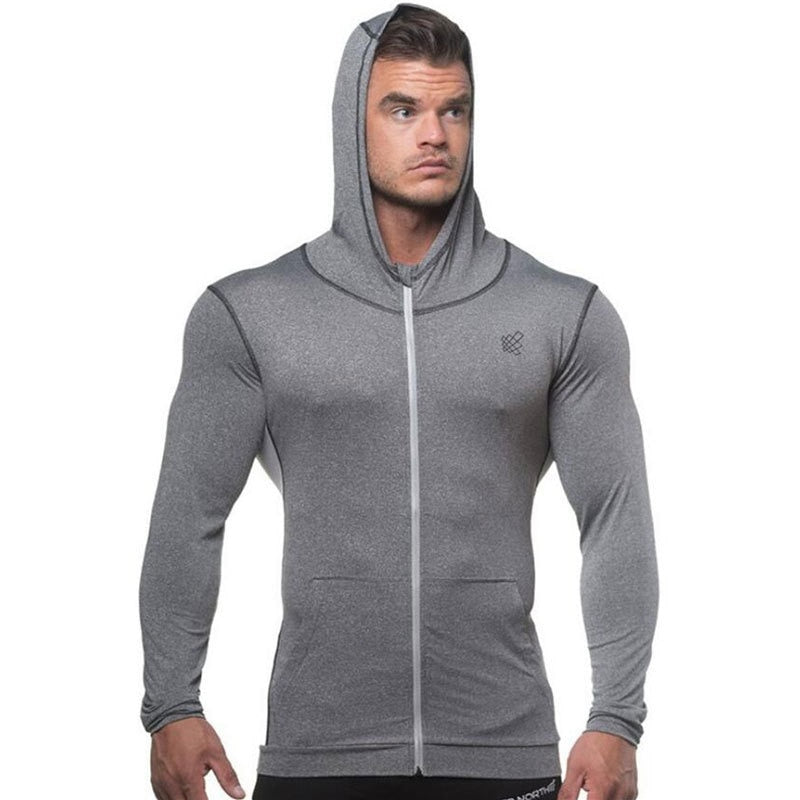 2018 Autumn New Men Zipper Thin Sweatshirt Hoodies Man Bodybuilding Wo ...