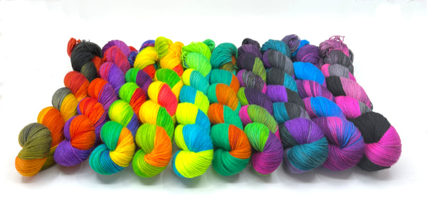 bright and vivid colourful yarns