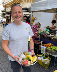 Roy at the fruit market
