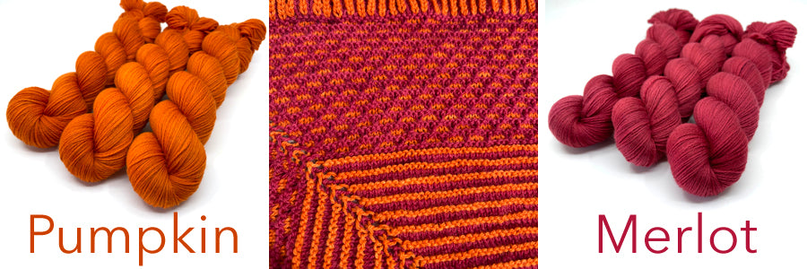 pumpkin and merlot shawl design