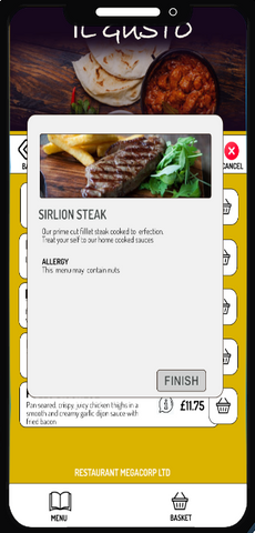 Order Me example Steak Description