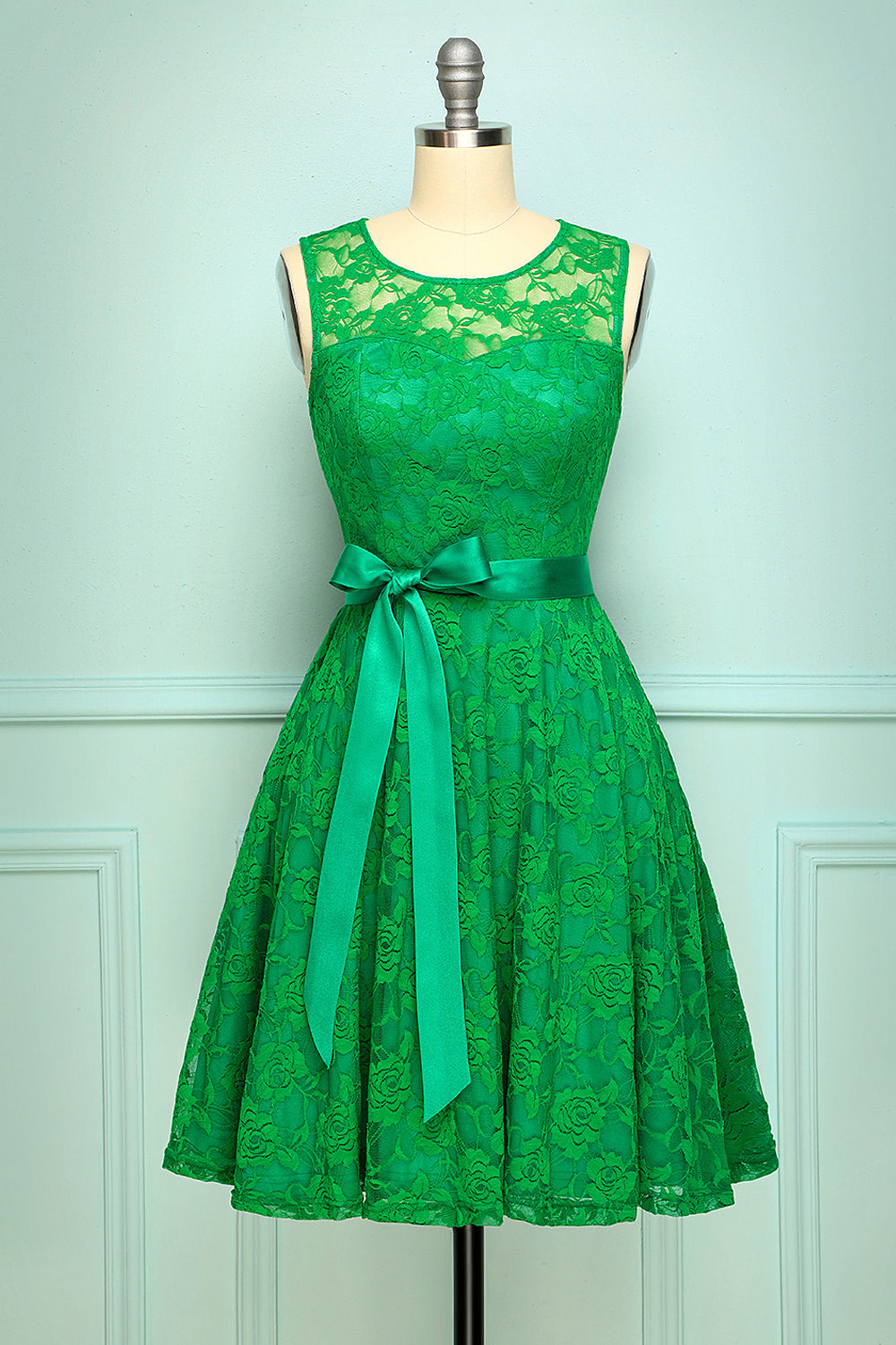 green lace dress