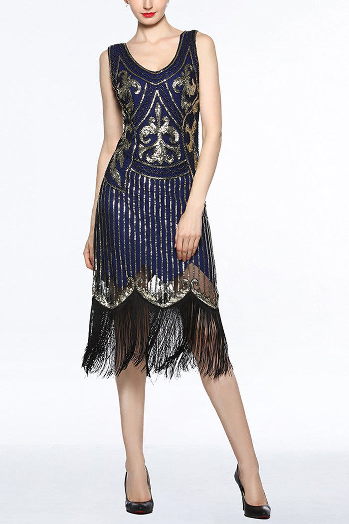 navy flapper dress