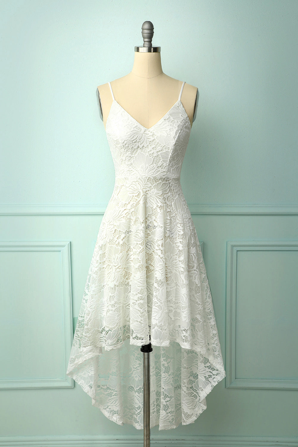 white lace a line dress