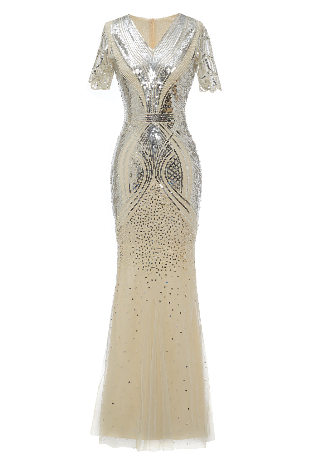 ZAPAKA Women 1920s Dress Royal Blue Sequin Long Great Gatsby Dress