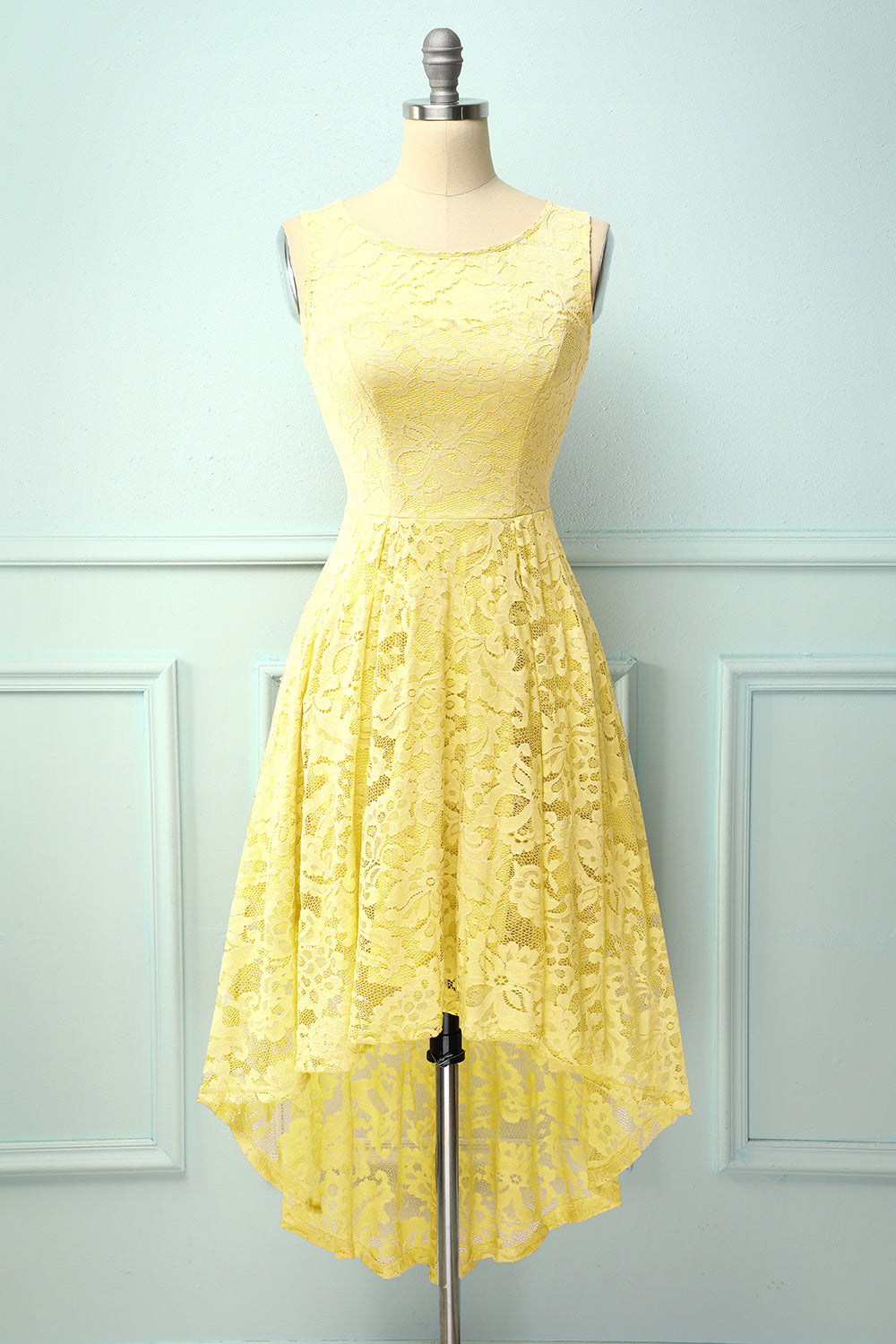 yellow asymmetrical dress