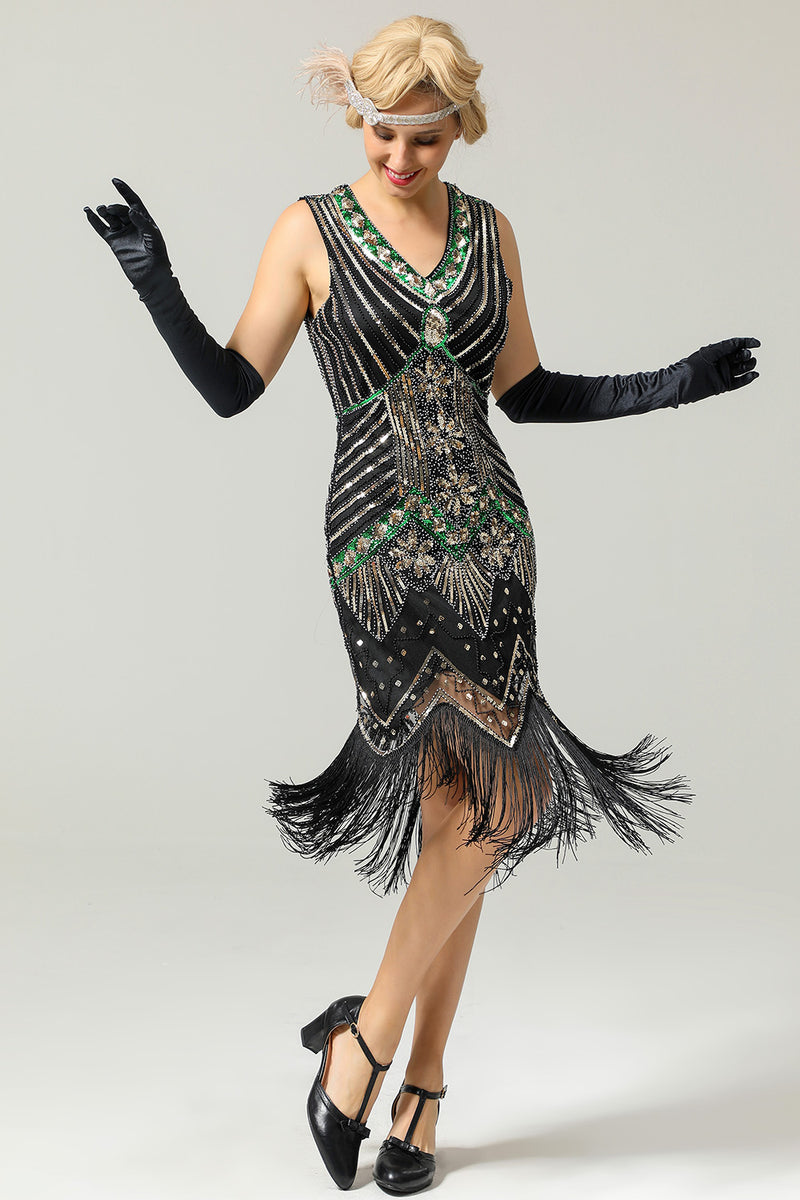 Glitter Fringe 1920 cocktail dress