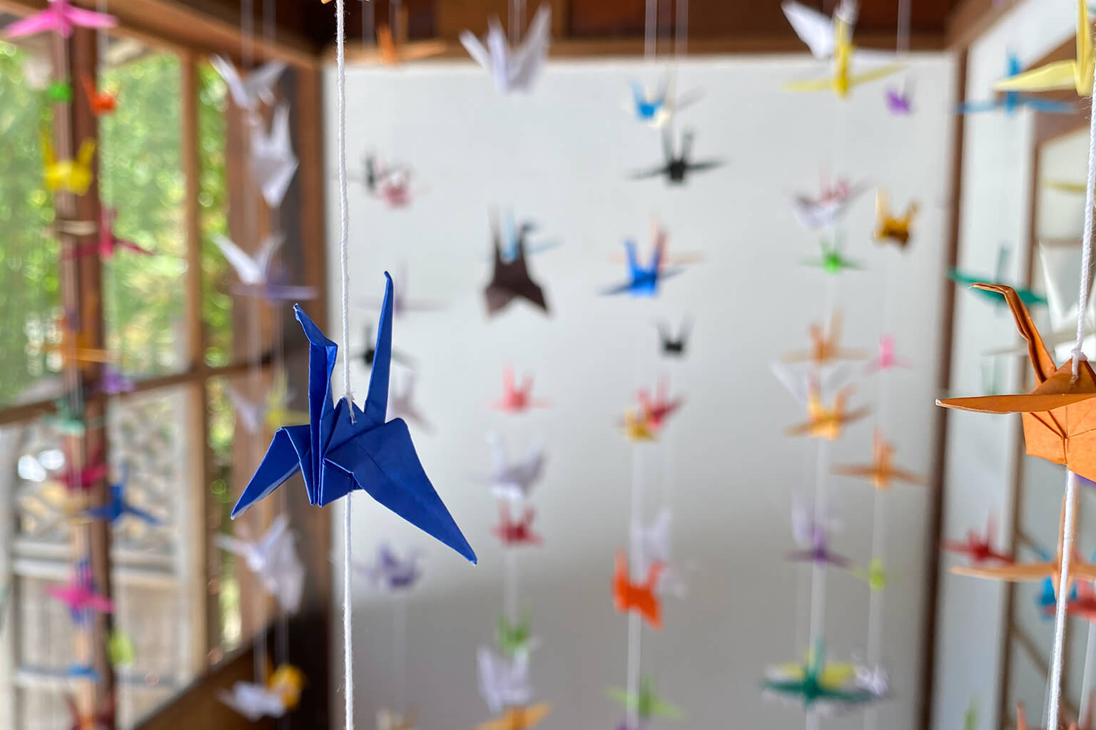 Origami cranes are popular decorations