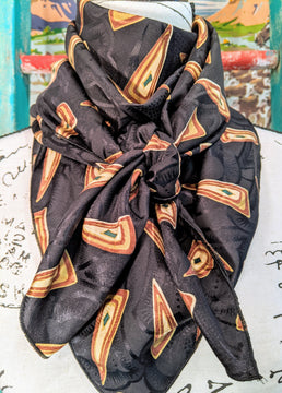 Wild Rags | Geometric Black & Tan Silk