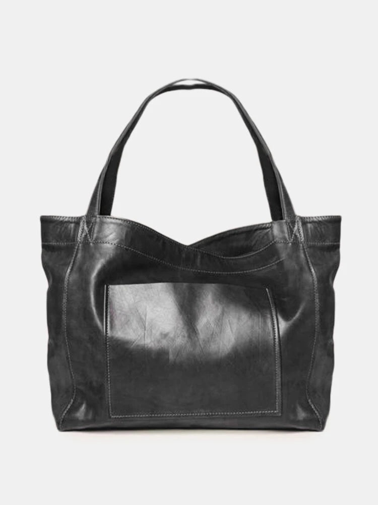 Ladies Vintage PU Leather Handbag Tote Soft Oversized Shoulder Bag ...