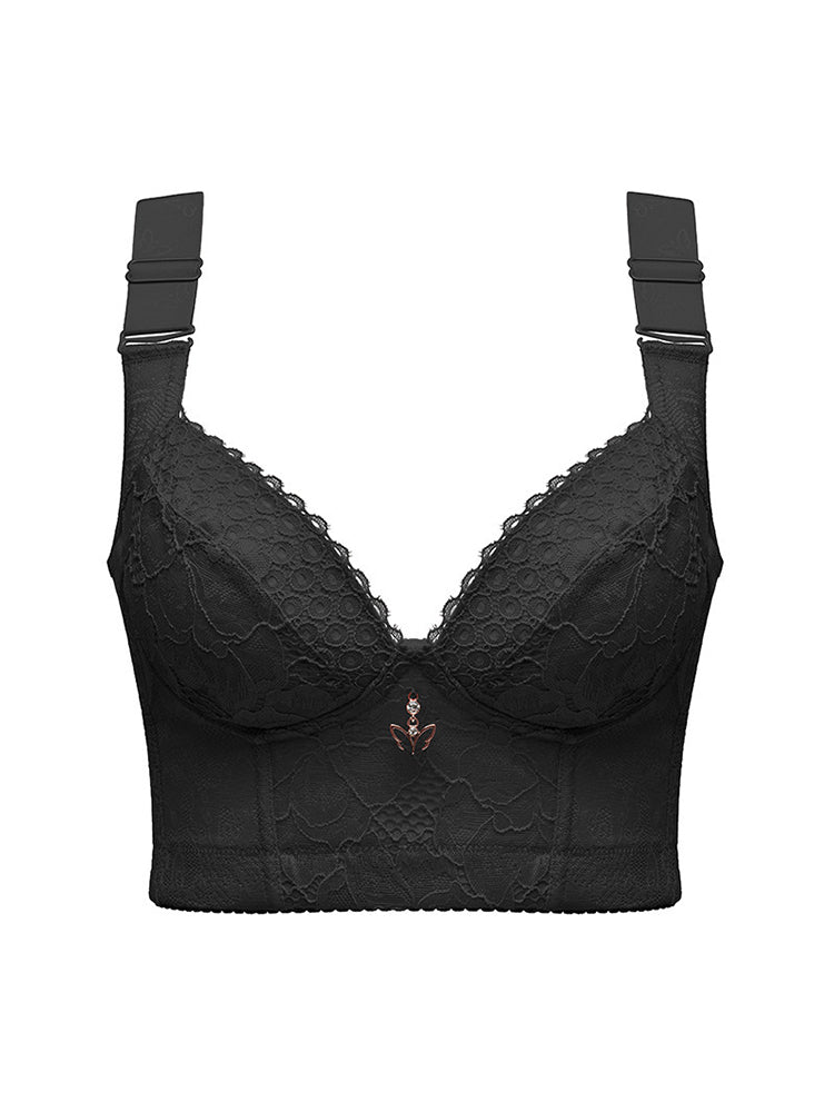 Women's Lace Beauty Back Wire-Free Longline Bra | Luna's Wish