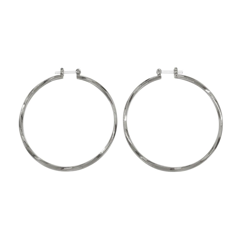 Twisted Hoop Plastic Post Earrings 