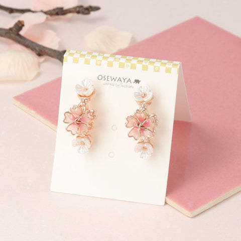 Cherry blossom earrings Pink sakura Blush flower earrings