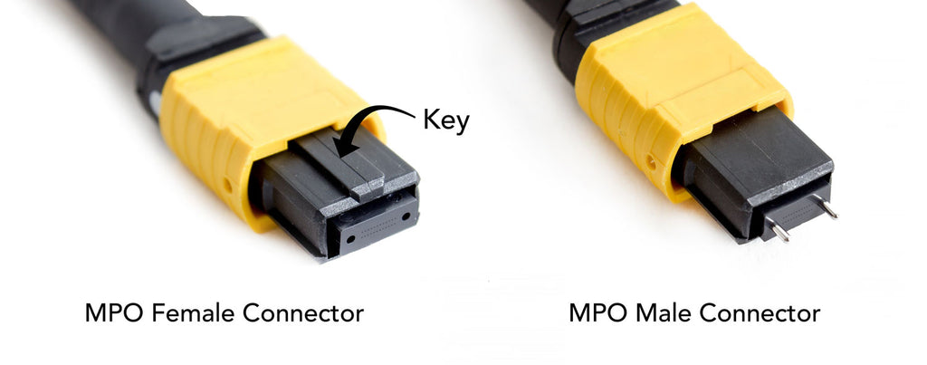 female and male mtp mpo connector