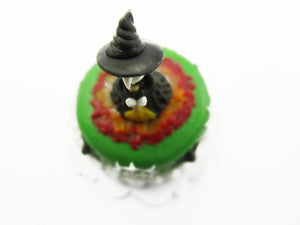 Dollhouse Miniatures Halloween Cake 2 cm Witch Seasonal Handmade Holiday 13996