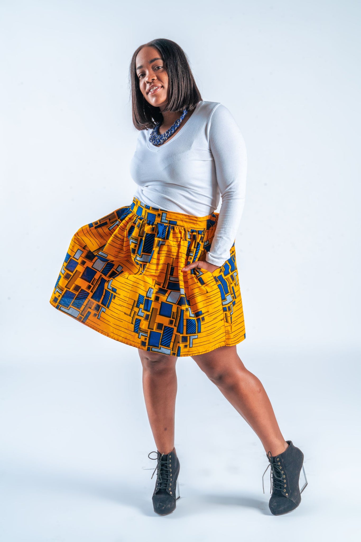 high waist ankara skirt