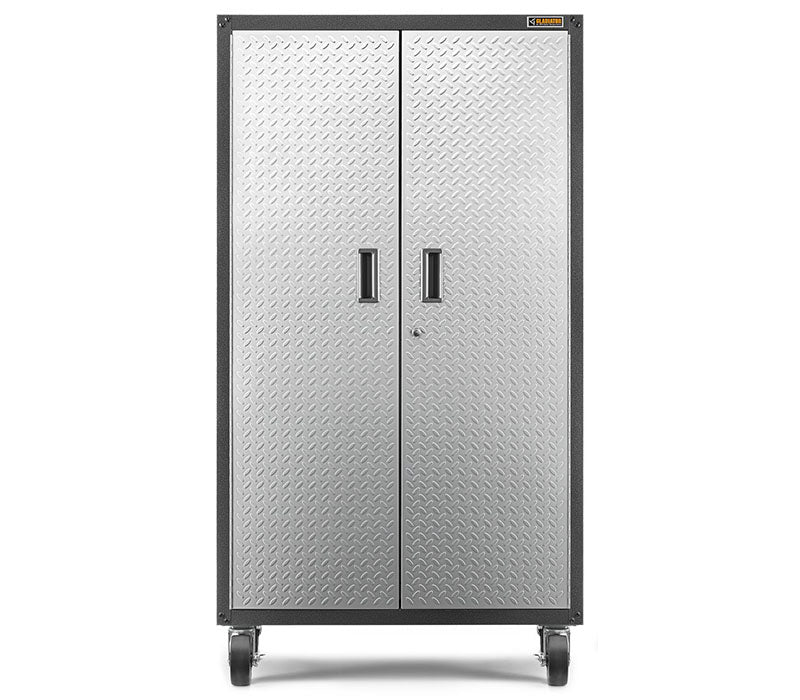 Ready-to-Assemble Mobile Storage Cabinet - Silver Tread