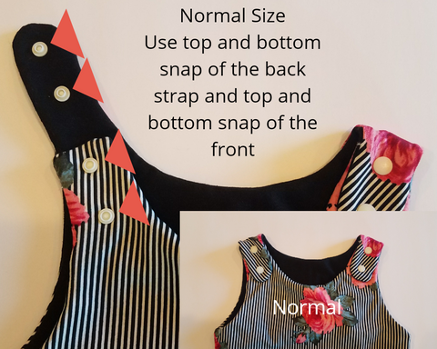 Normal size adjustment for the Forever Tank Romper which is a grow with me style romper