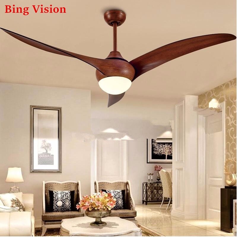 Nordic Brown Vintage Ceiling Fan With Lights Remote Dimming Control Ventilador De Techo Fan Led Light Bedroom Ceiling Fans