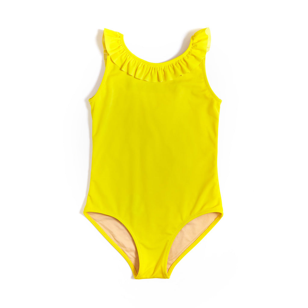Girl’s Yellow Swimsuit One-Piece Ruffle | Praline | Praline