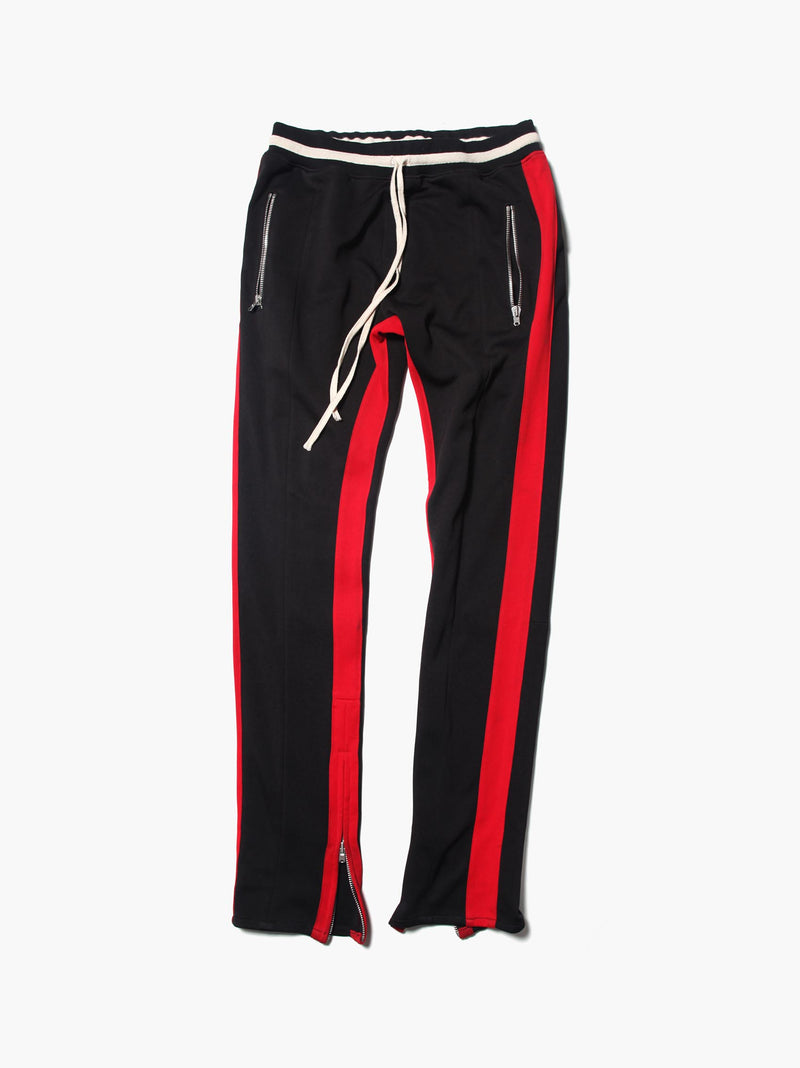 fear of god track pants black red