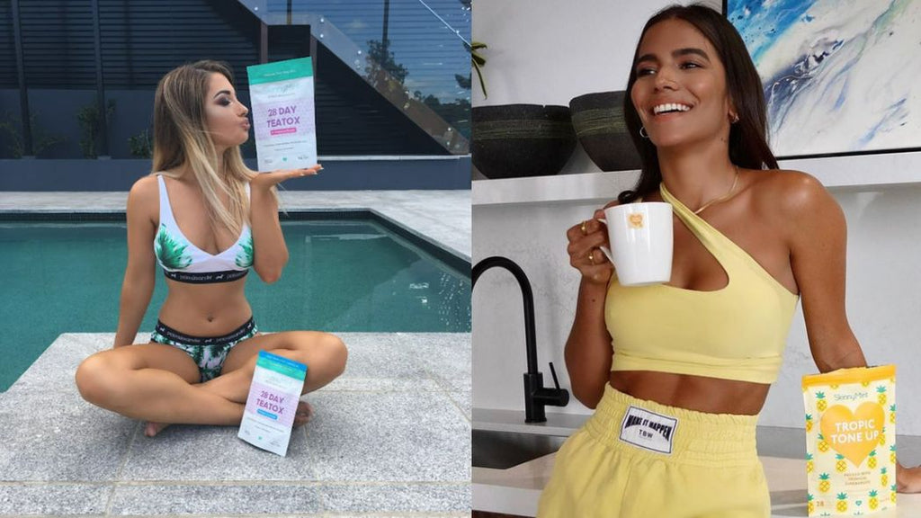 Models with SkinnyMint 28 Day Teatox and Tropic Tone Up. 