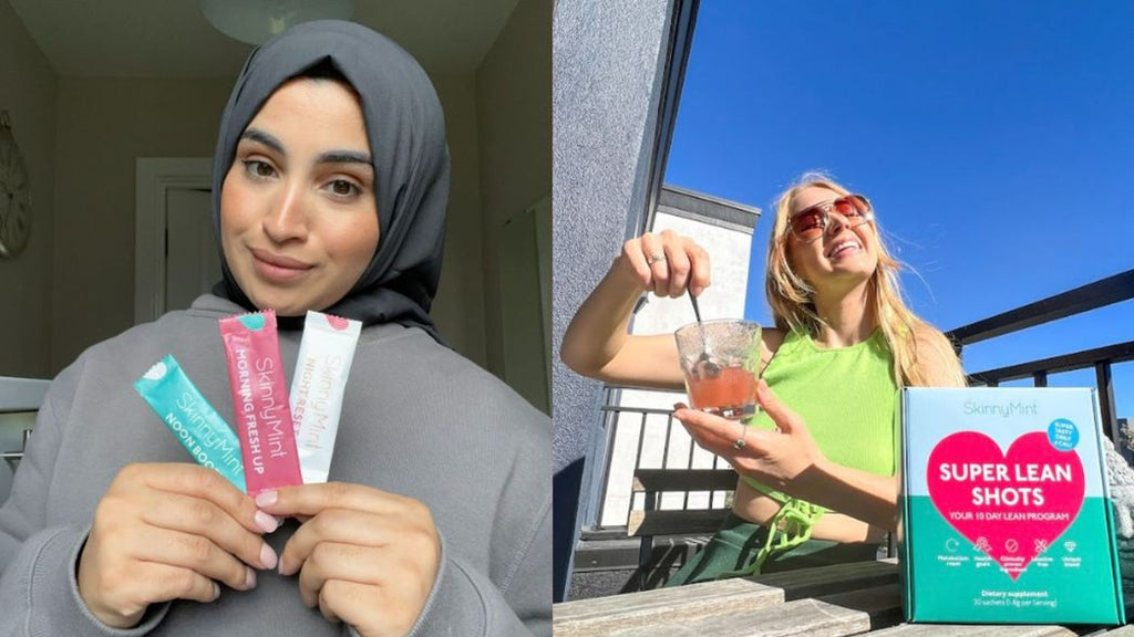 Two women posing with Super Lean Shots 