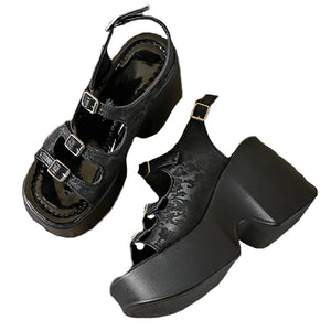 Retro Aesthetic Chunky Sandals - Shoptery