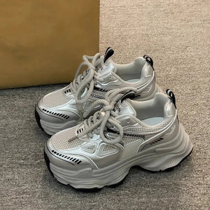 Chrome Pulse Platform Sneakers - Shoptery