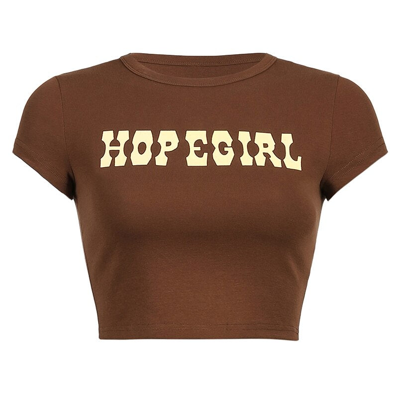 90s Brown Short Sleeve Crop Top 2022 - Shoptery