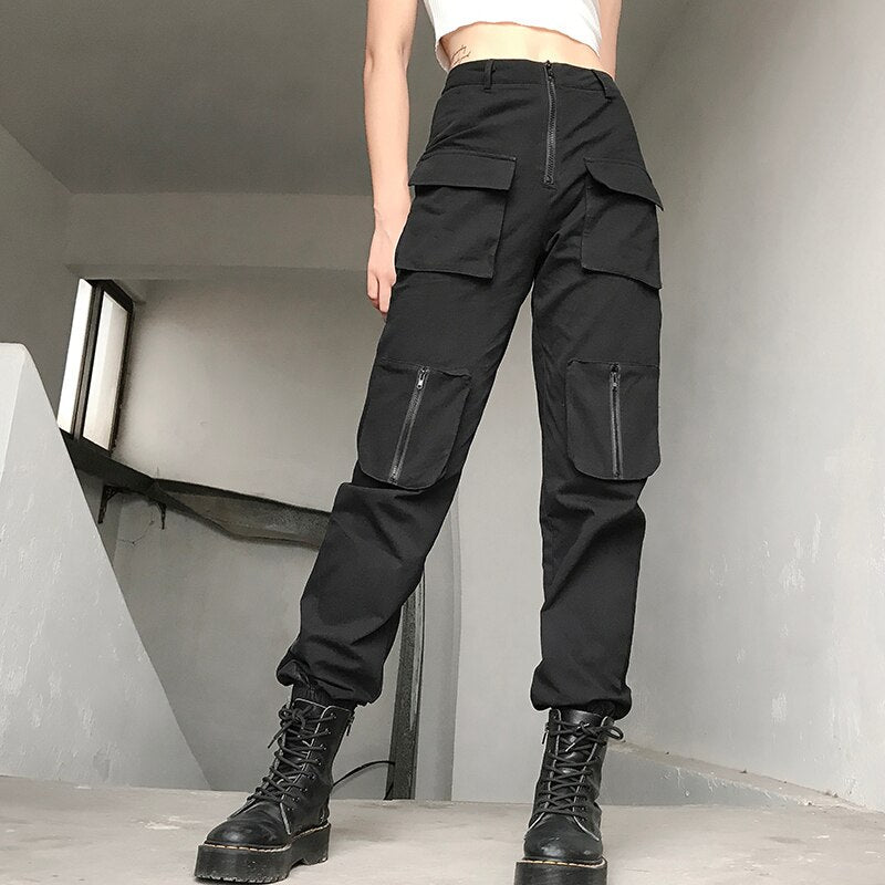 Egirl Black cargo pants with pockets 2022 - Shoptery