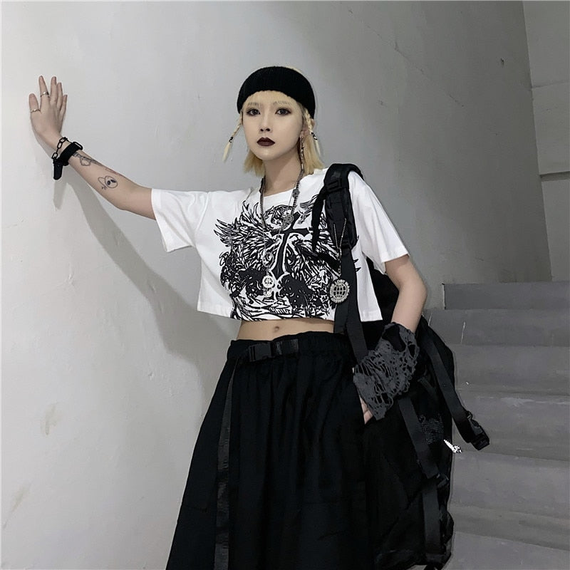 Gothic Style Crop Top 2022 - Shoptery