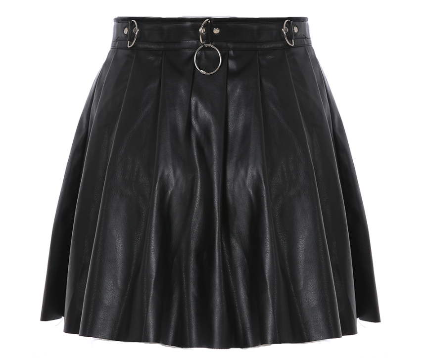 Leather Pleated Mini Skirt 2022 - Shoptery