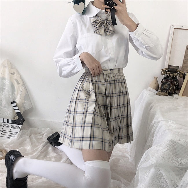 Preppy Style Plaid Skirt - Shoptery