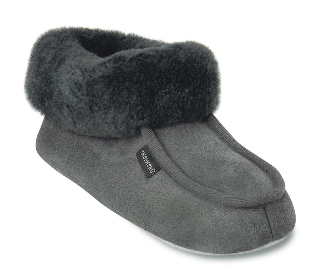 grey sheepskin slippers