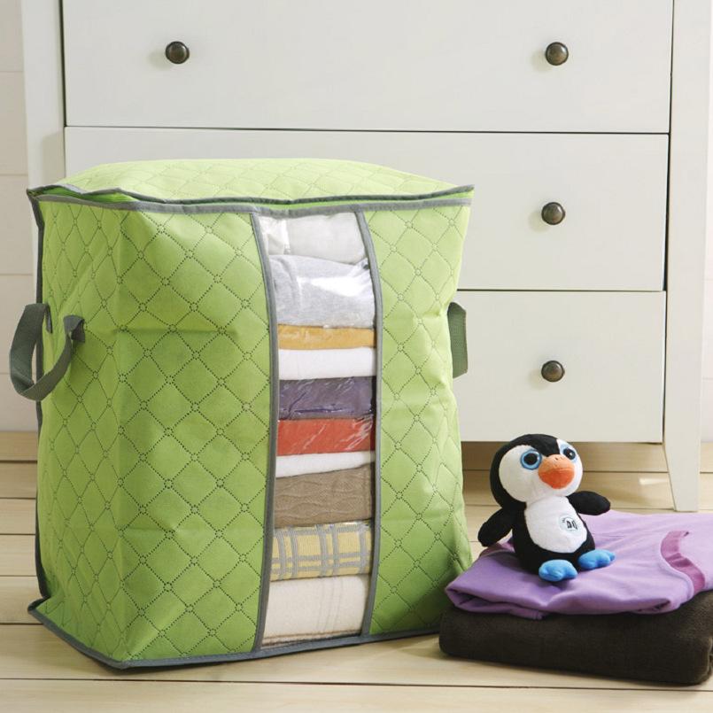 62l folding bamboo charcoal clothes storage bag