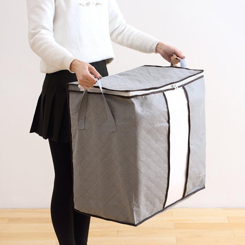 62l folding bamboo charcoal clothes storage bag