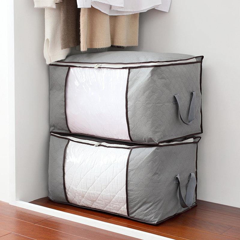 62l folding bamboo charcoal clothes storage bag