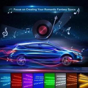 50 Off 4pcs 48 Led Wireless Remote Control Multicolor Music Car Interior Strip Lights