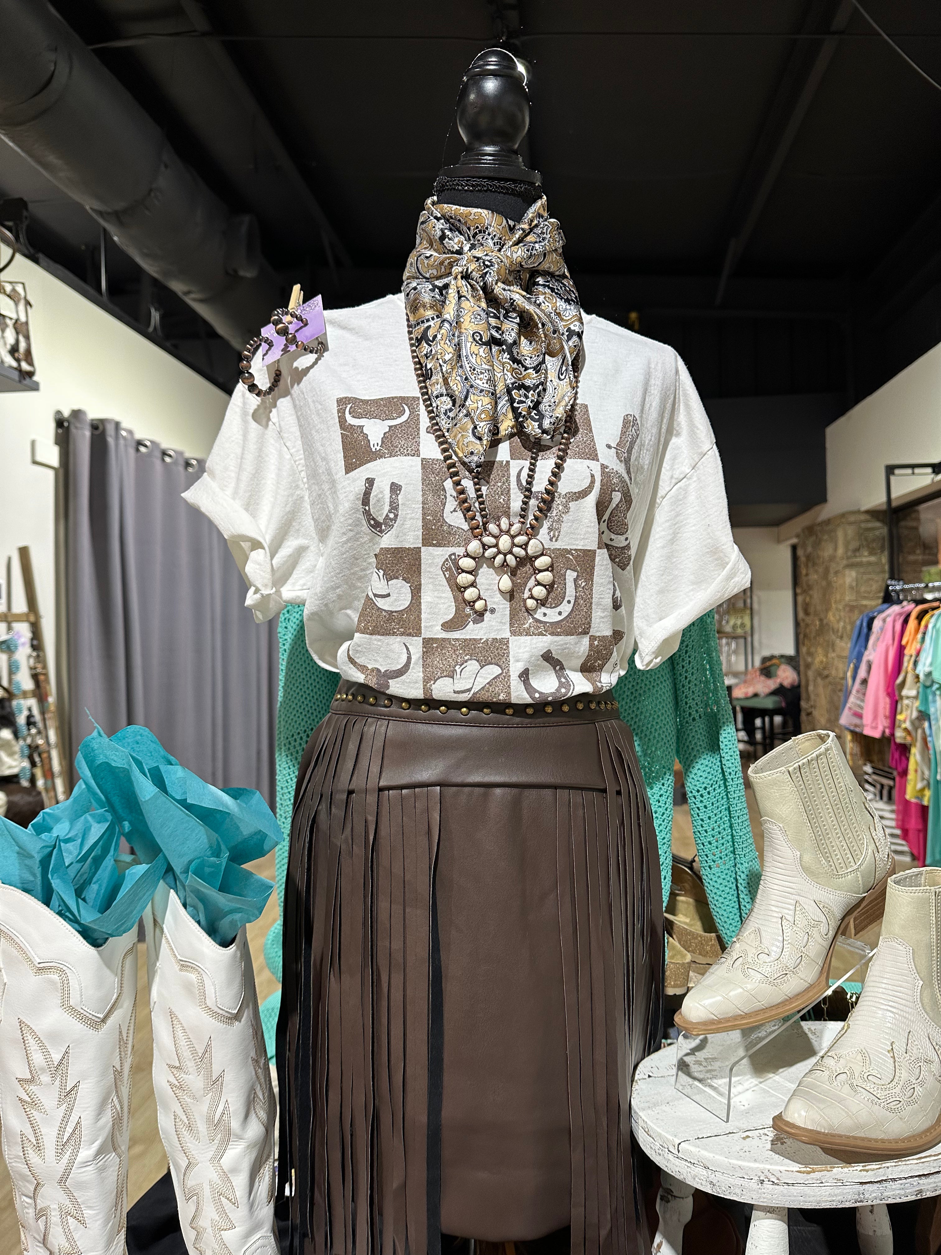 Cow Town Brown Skirt