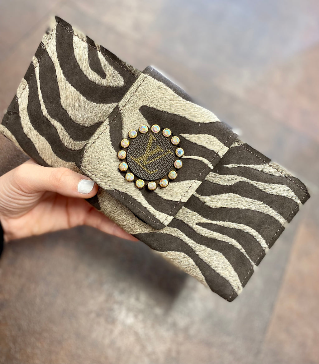 Up Cycled LV Wallet- Leopard Cowhide – Stars and Studs Boutique