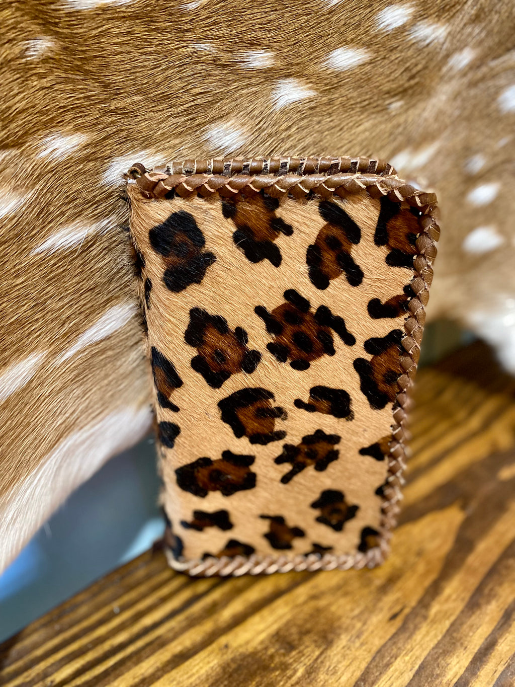 Turquoise Leopard Hide Up Cycled Wallet – Stars and Studs Boutique